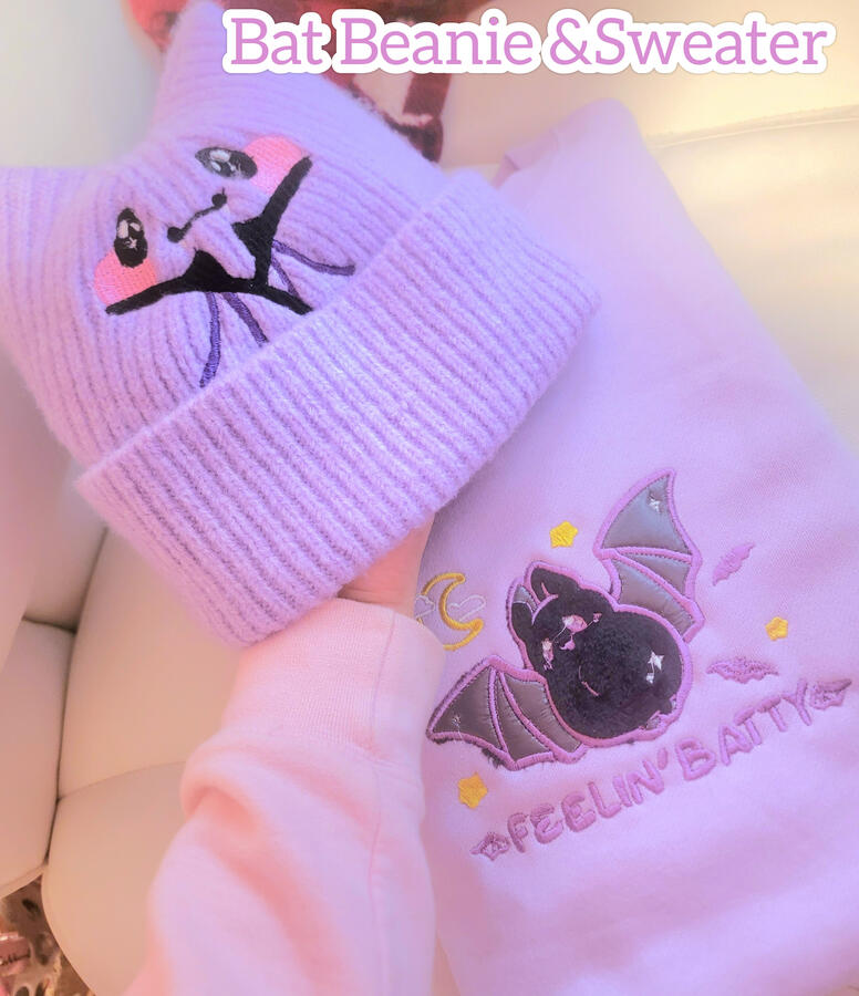 Bat Beanie and Sweater